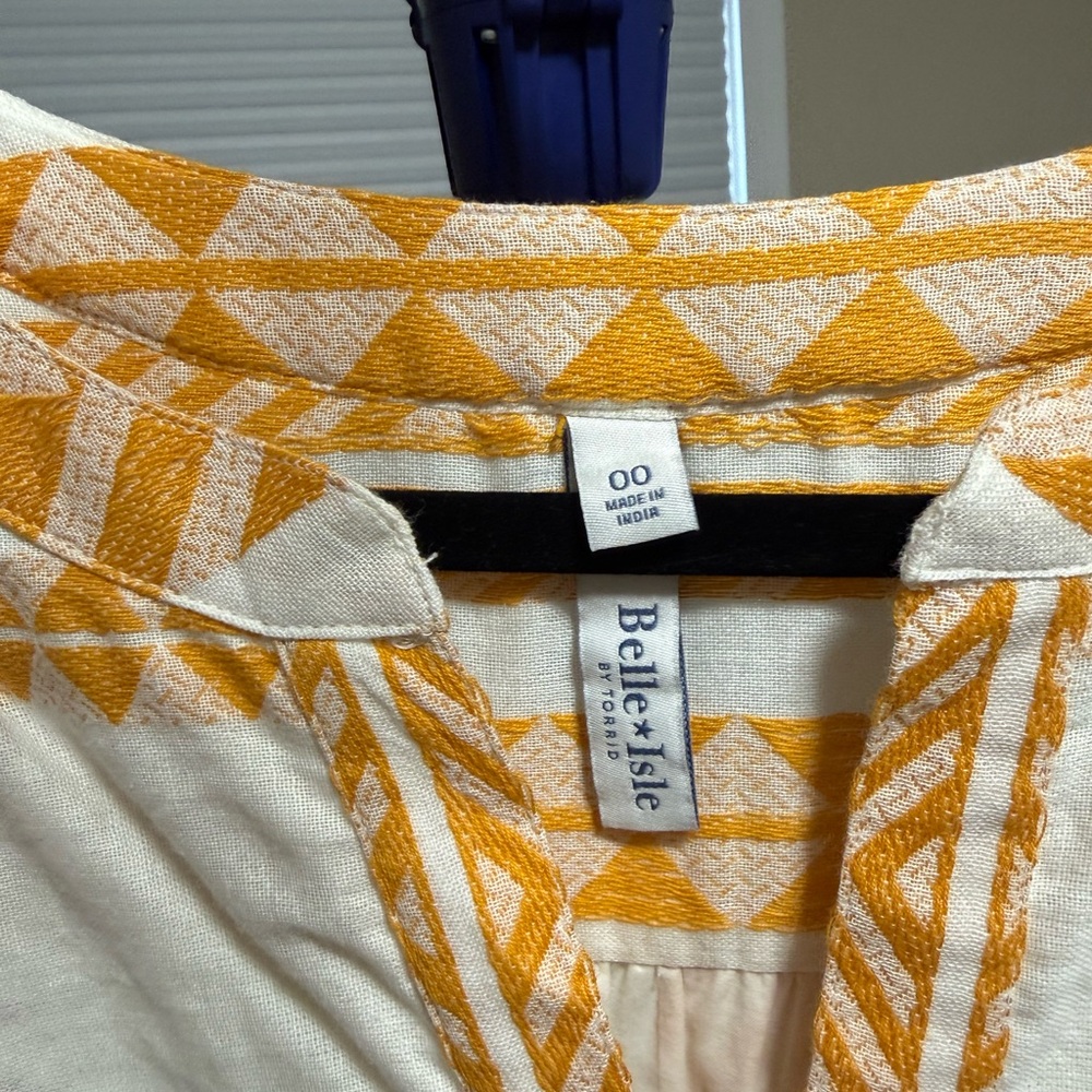 Torrid Belle Isle Size 00- Yellow and White Belle Sleeve Mini Dress - Picture 6 of 10